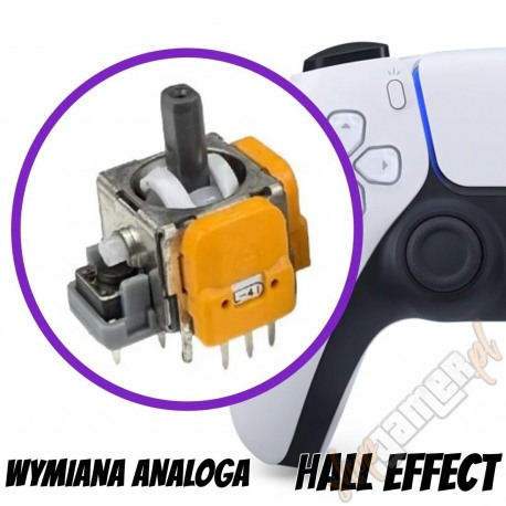 WYMIANA ANALOGA Z CZUJNIKIEM HALLA W PADZIE XSX XBOX ONE XBOX 360 PS5 PS4 PS3